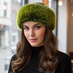 Elegant Faux Fur Winter Headband Earmuff: Red