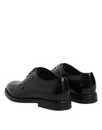 Dolce & Gabbana Black Leather Lace Up Derby Dress Formal Shoes