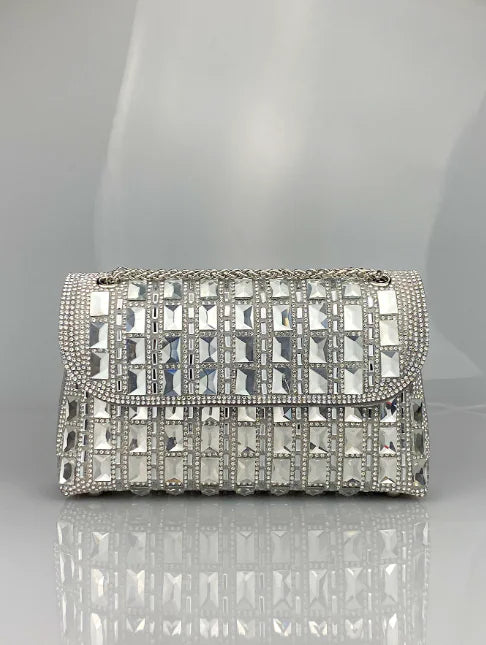 Rhinestone Chain Clutch Bag
