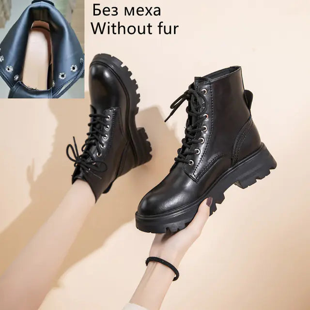 Trendy Mid-Calf Fleece Ankle Boots for Winter