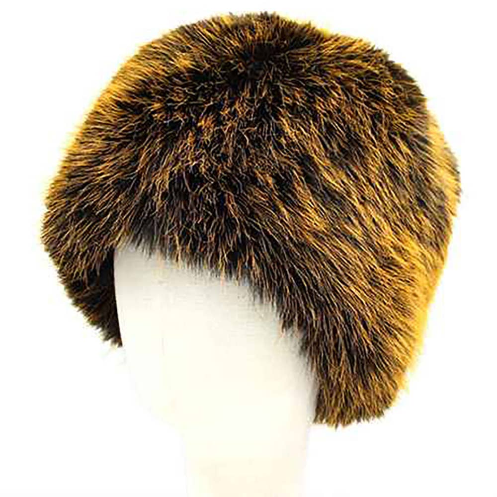 Elegant Plush Faux Fur Winter Hat: Red