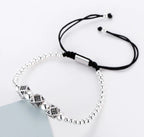 Geometric Diamond-Cut Zirconia Bracelet with Weaving