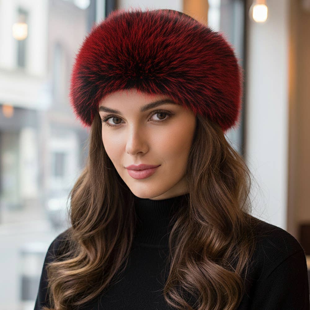 Elegant Faux Fur Winter Headband Earmuff: Orange