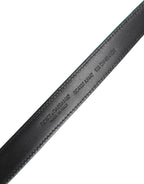 Dolce & Gabbana Green Black Polyester Metal Buckle Belt