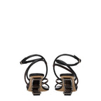 Fendi Multicolor Leather Flat Sandals