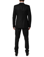 Dolce & Gabbana Black Jacquard Single Breasted 2 Piece Suit
