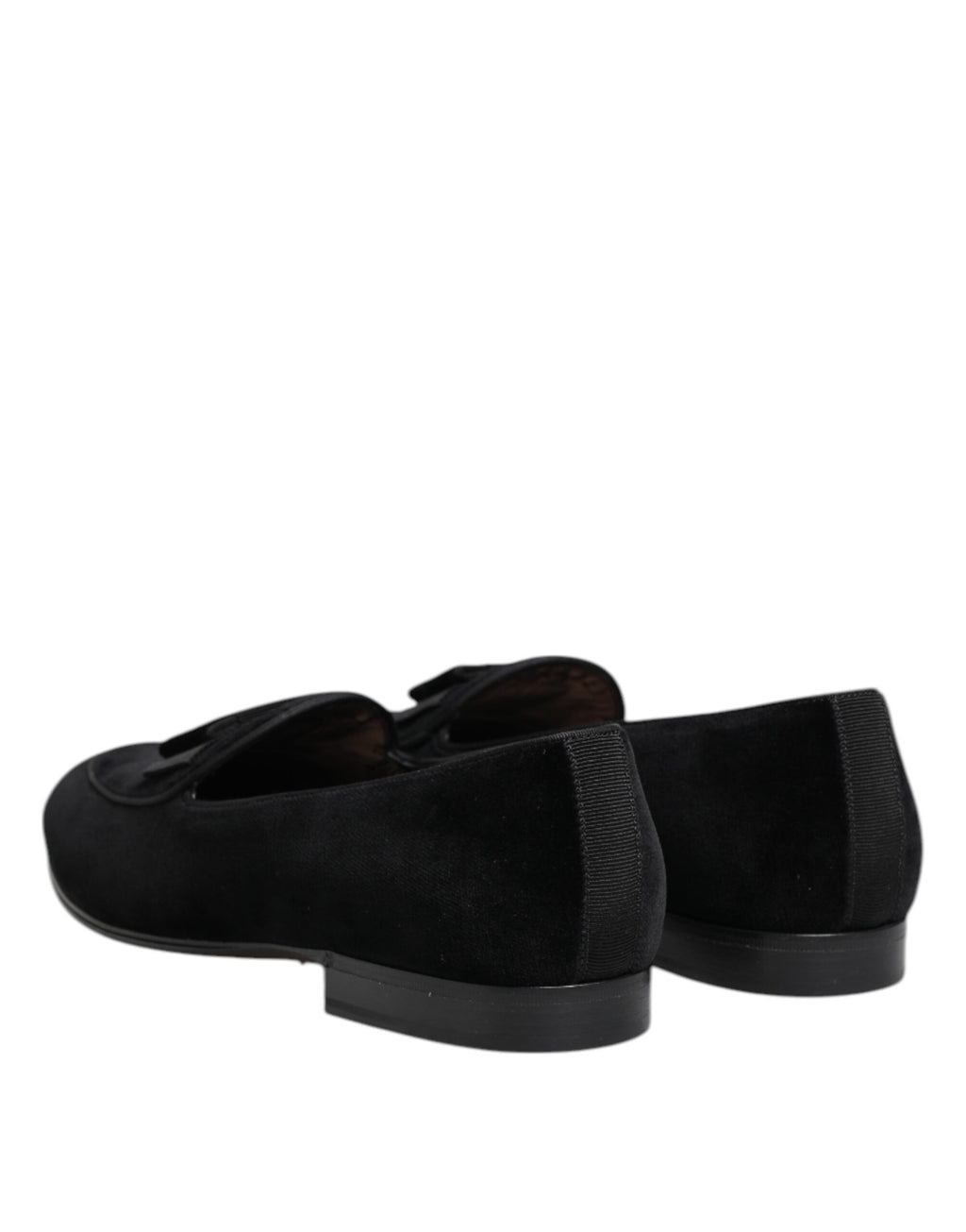 Dolce & Gabbana Black Velvet Loafers Formal Men Dress Shoes