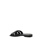 Saint Laurent Black Calf Leather Bos Taurus Strap-On Sandals