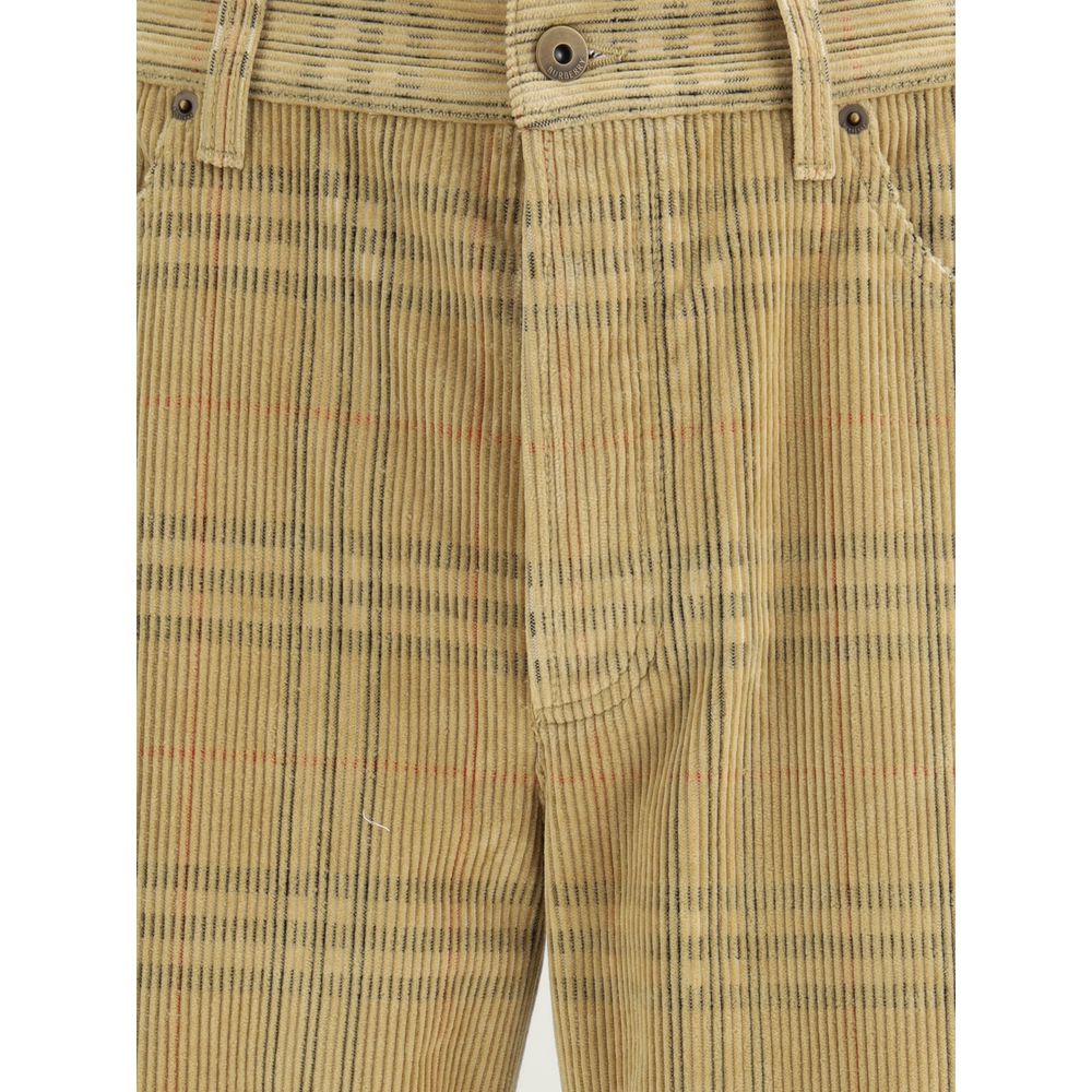 Burberry Brown Cotton Casual Pants