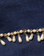 Dolce & Gabbana Blue Cotton Denim Crystal Embellished Jacket