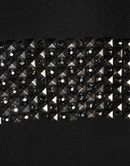 Dolce & Gabbana Black Crystal Embellished Collared Mini Dress