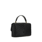 PINKO Black Calf Leather Bos Taurus Handbag