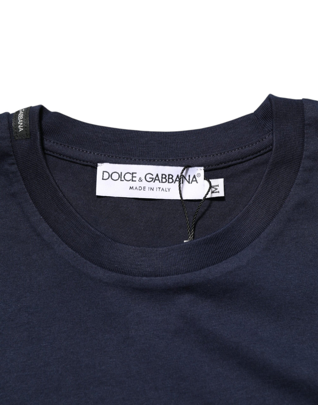 Dolce & Gabbana Dark Blue Cotton DG Logo Print Men’s Top T-shirt