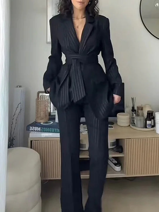 Sophisticated Striped Two-Piece Suit