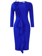 Autumn Winter Fashion Crew Neck Long Sleeve Dress