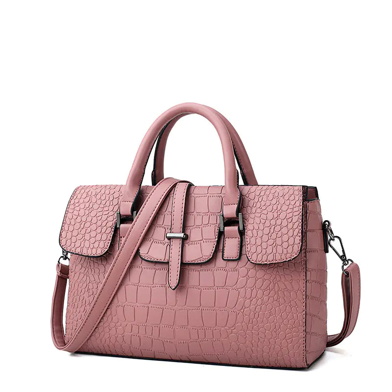 Chic Crocodile Embossed Handbag
