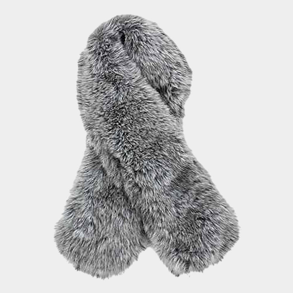 Plush Faux Fur Winter Scarf: Purple