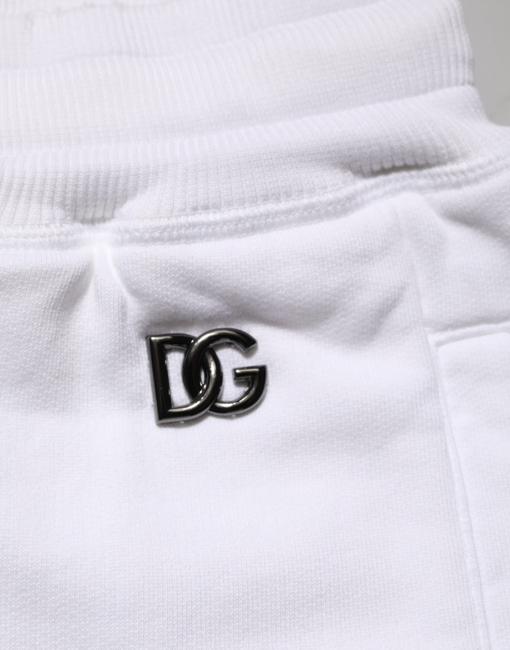 Dolce & Gabbana White Cotton Ripped Bermuda Sweatpants Shorts