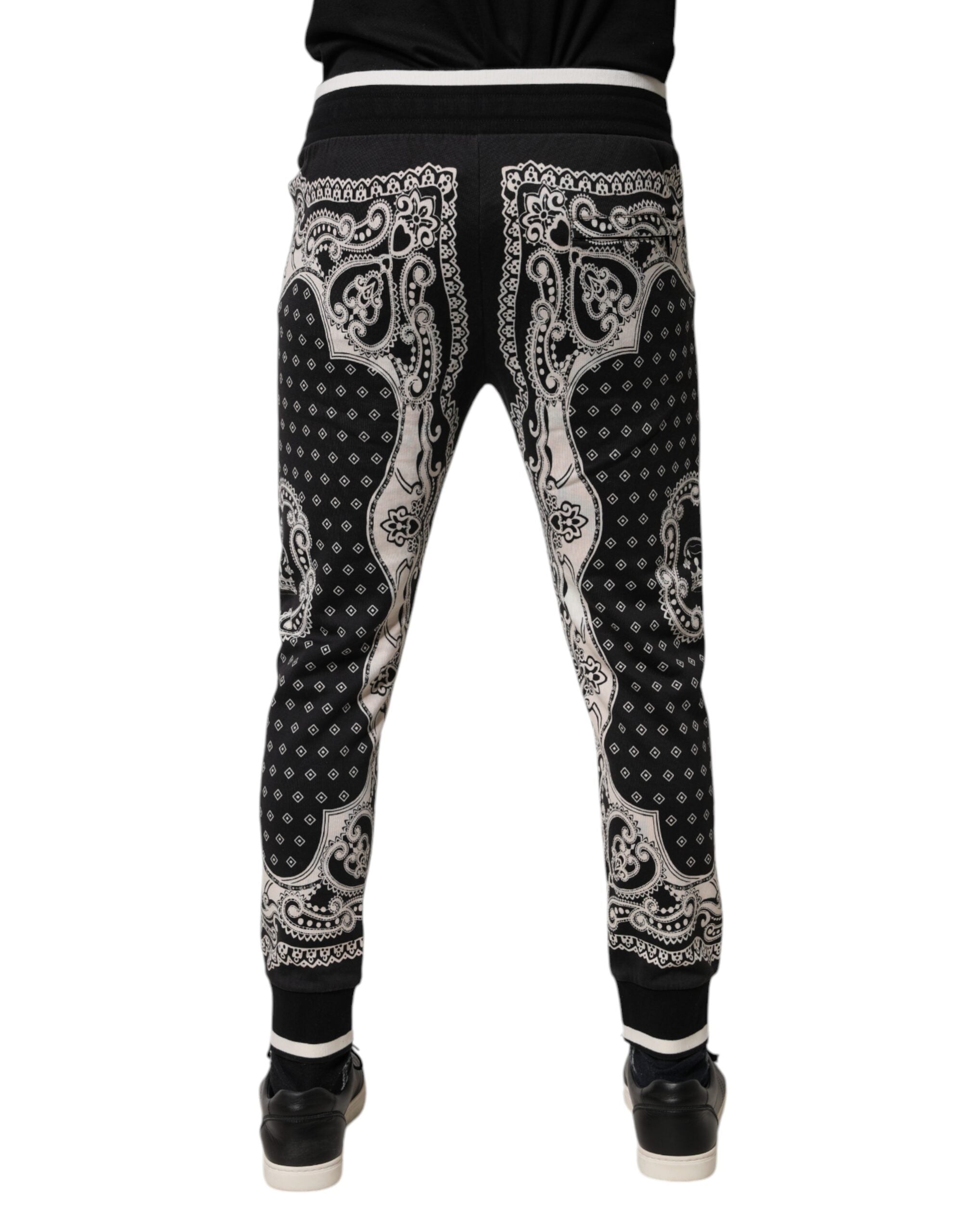 Dolce & Gabbana Black Cotton Bandana Jogger Sweatpants Pants