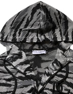 Dolce & Gabbana Gray Camouflage Hooded Sweatshirt Jacket
