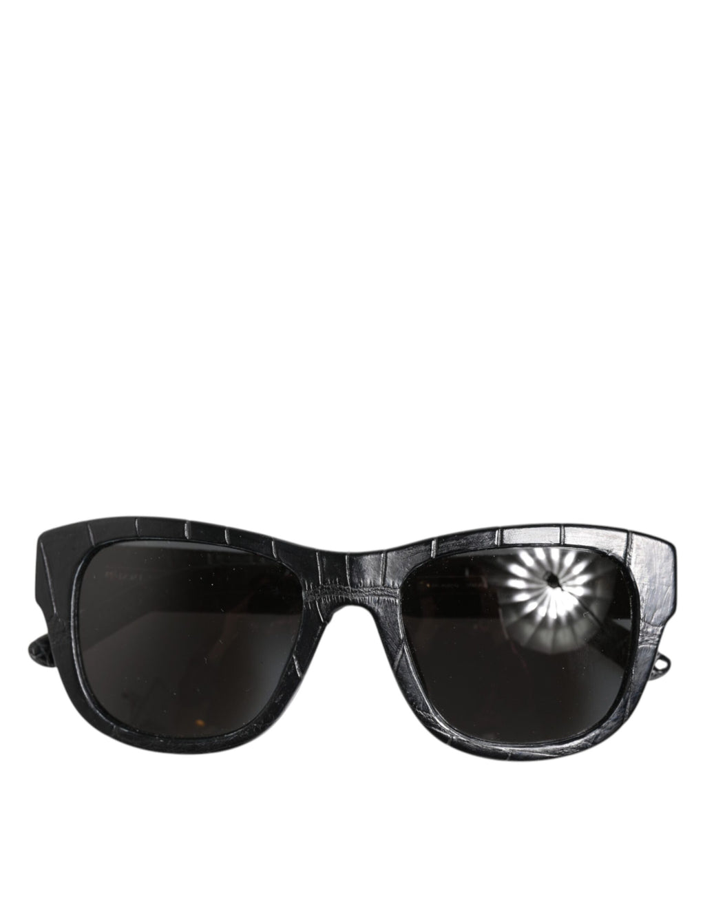 Dolce & Gabbana DG4177 Black Leather Frame Tinted Lens Sunglasses