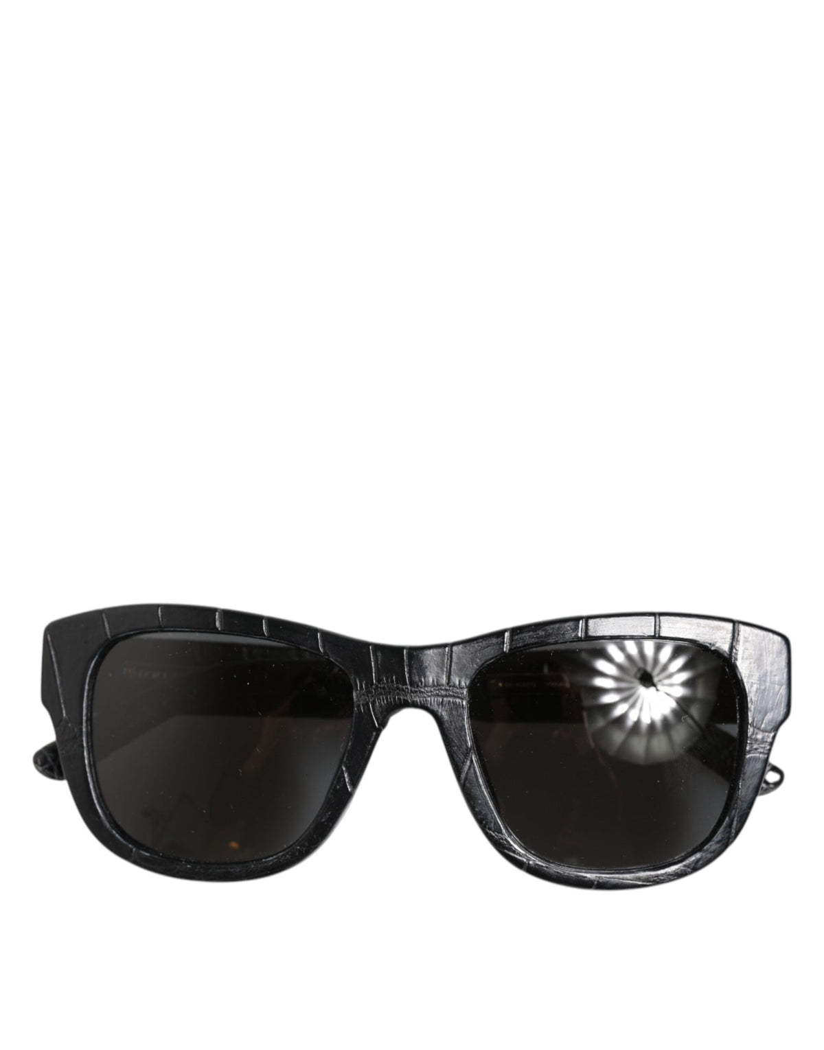 Dolce & Gabbana DG4177 Black Leather Frame Tinted Lens Sunglasses