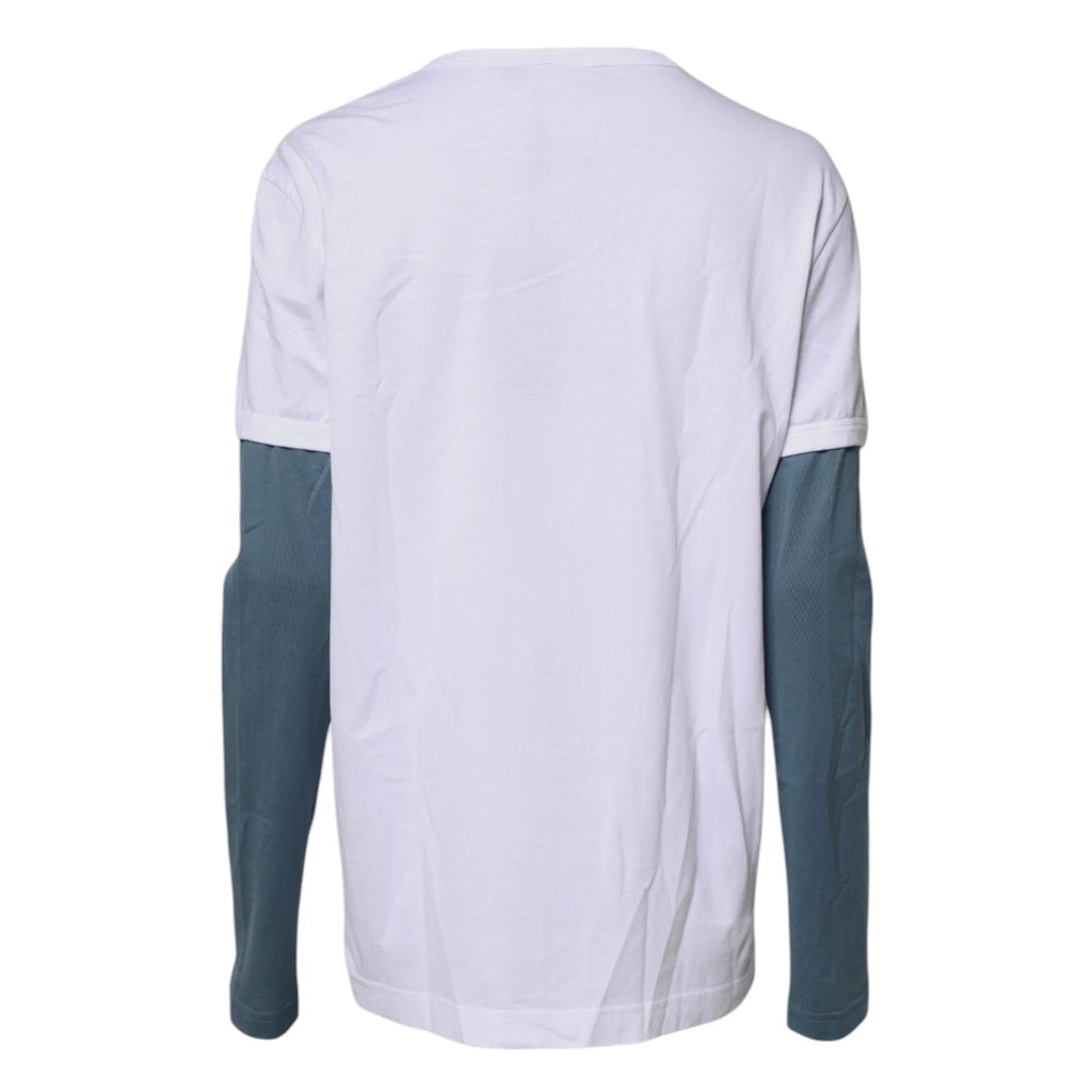 Dolce & Gabbana White Graphic Print Cotton Crew Neck T-shirt