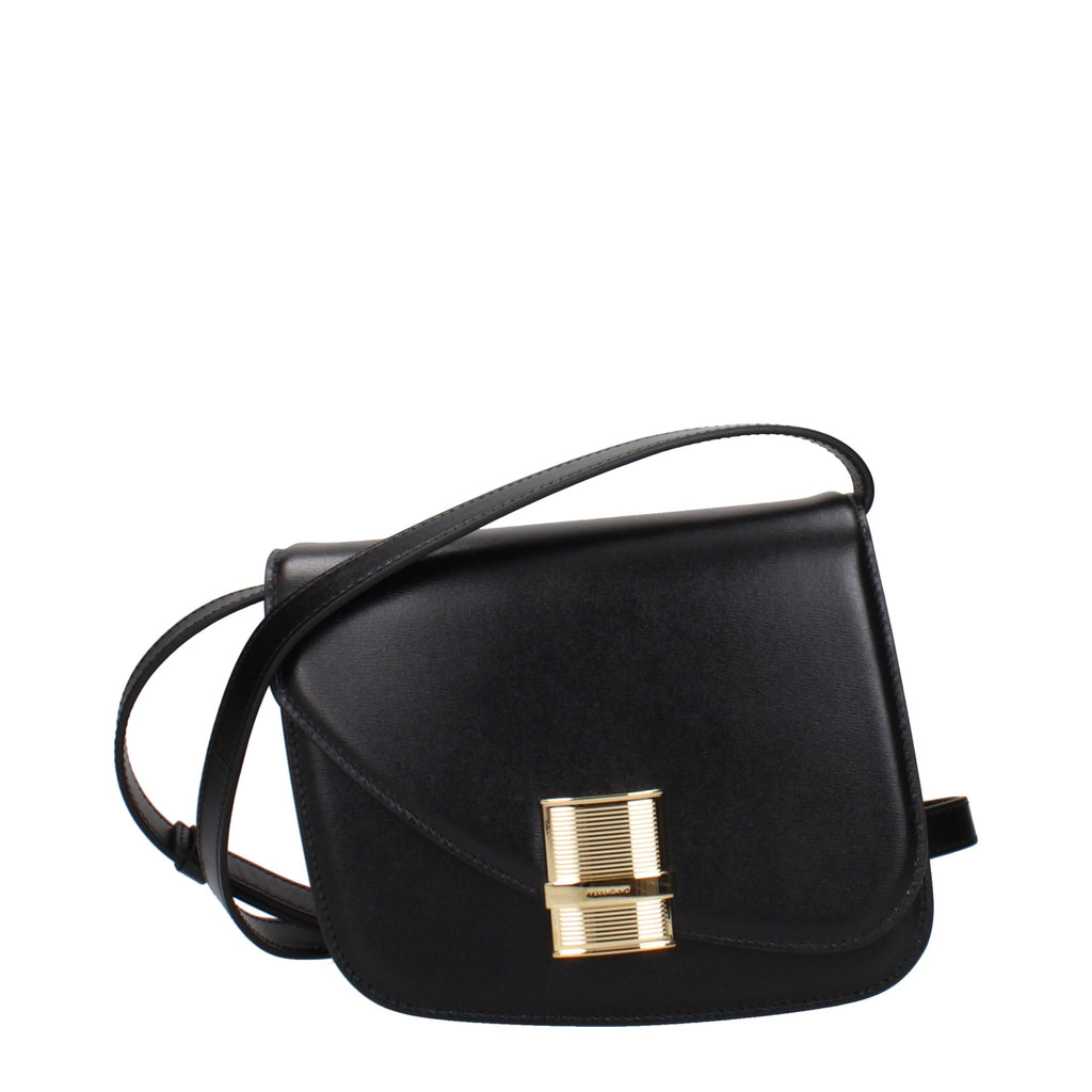 Ferragamo Black Leather Crossbody Bag