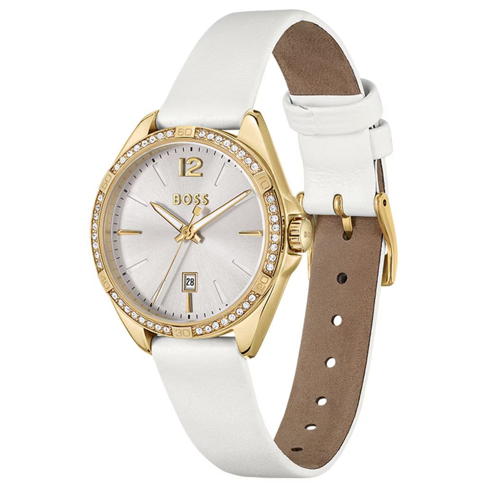 Hugo Boss White Stainless Steel Dress Watch