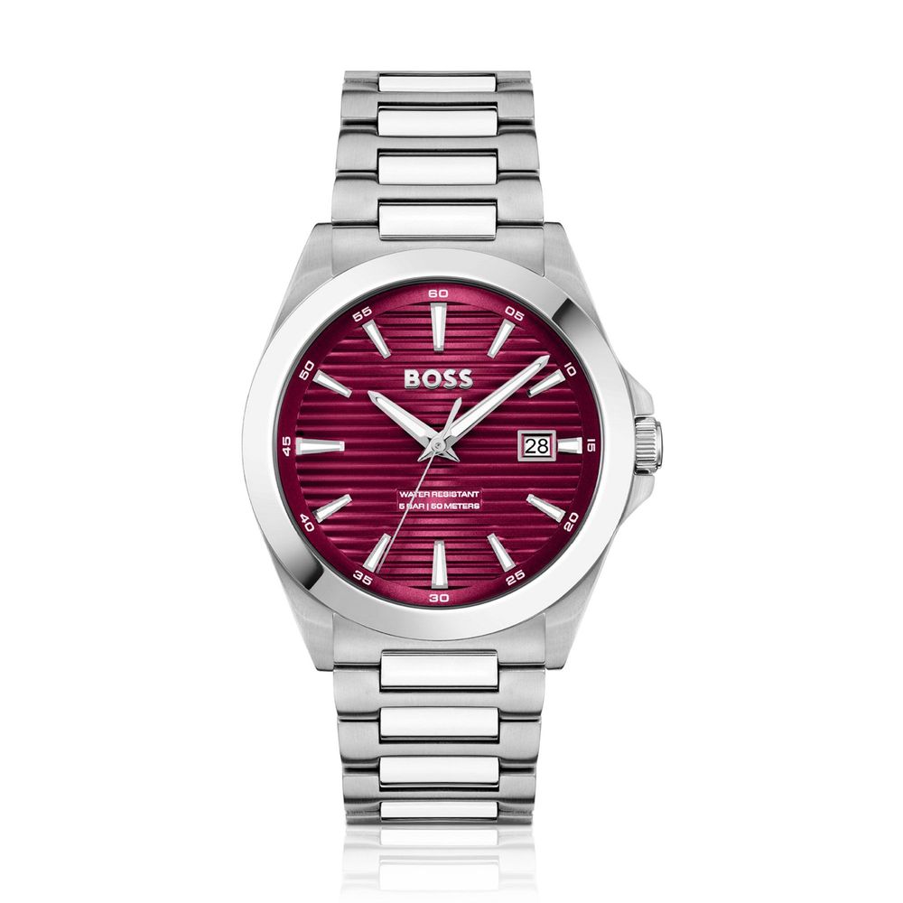 Hugo Boss Gray Stainless Steel Dress Watch