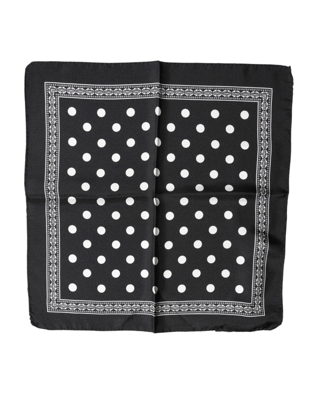 Dolce & Gabbana Black Polka Dot Square Handkerchief Scarf