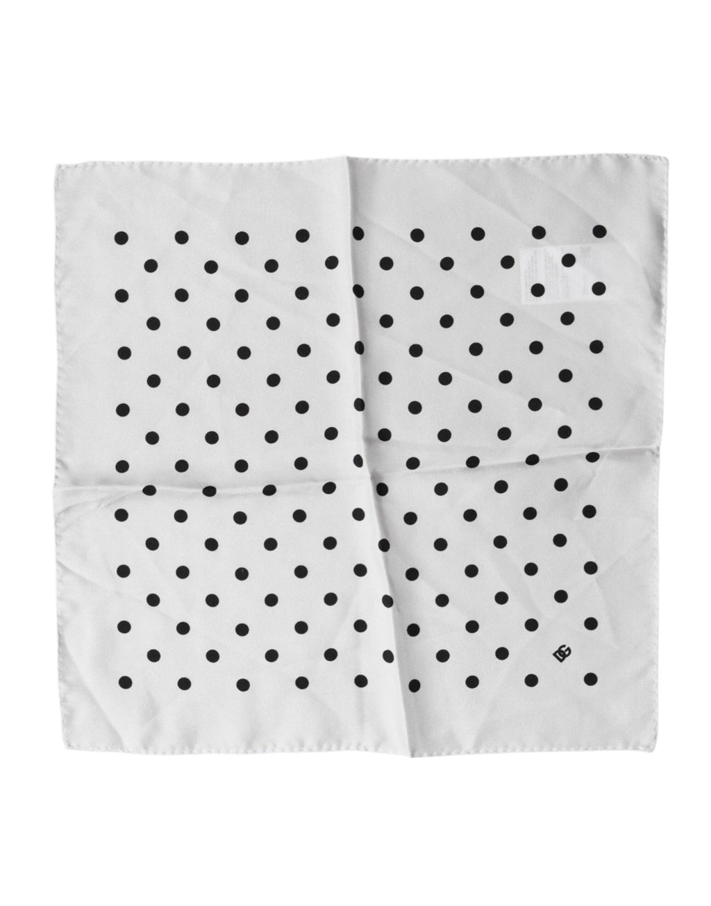 Dolce & Gabbana White Polka Dot Square Handkerchief Scarf
