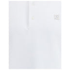 Fendi White Cotton Polo Shirt
