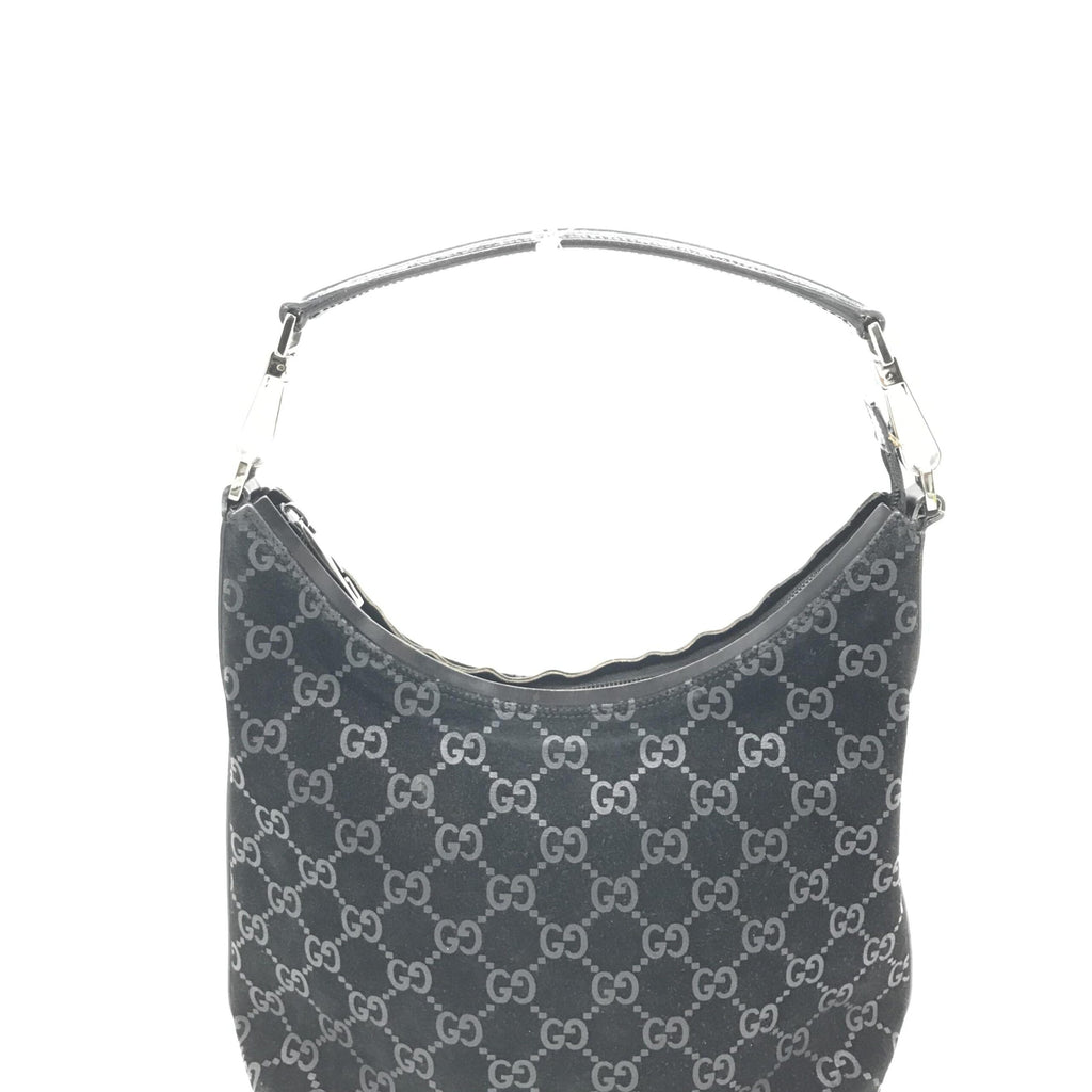 Gucci GG Monogram Suede Hobo Bag