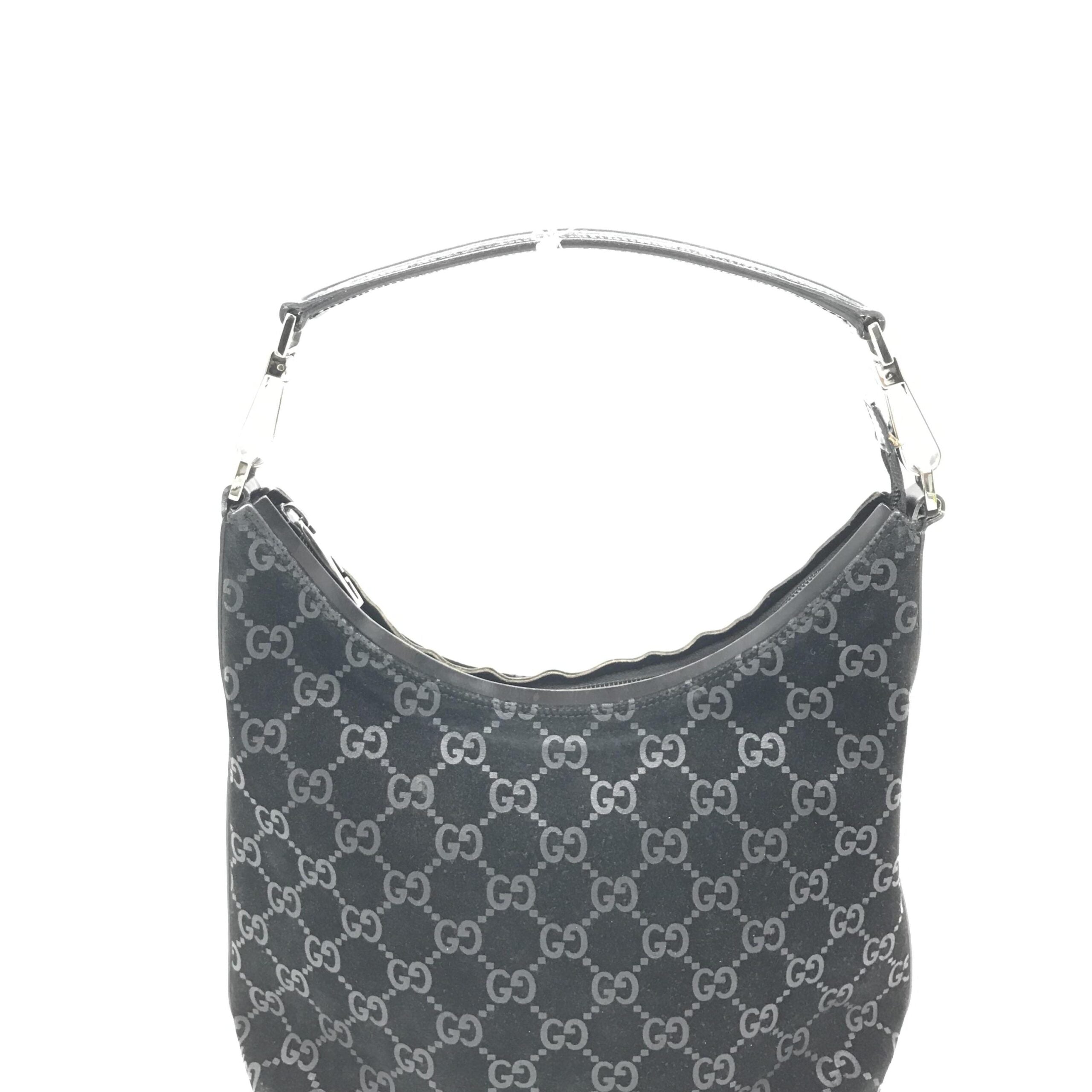 Gucci GG Monogram Suede Hobo Bag