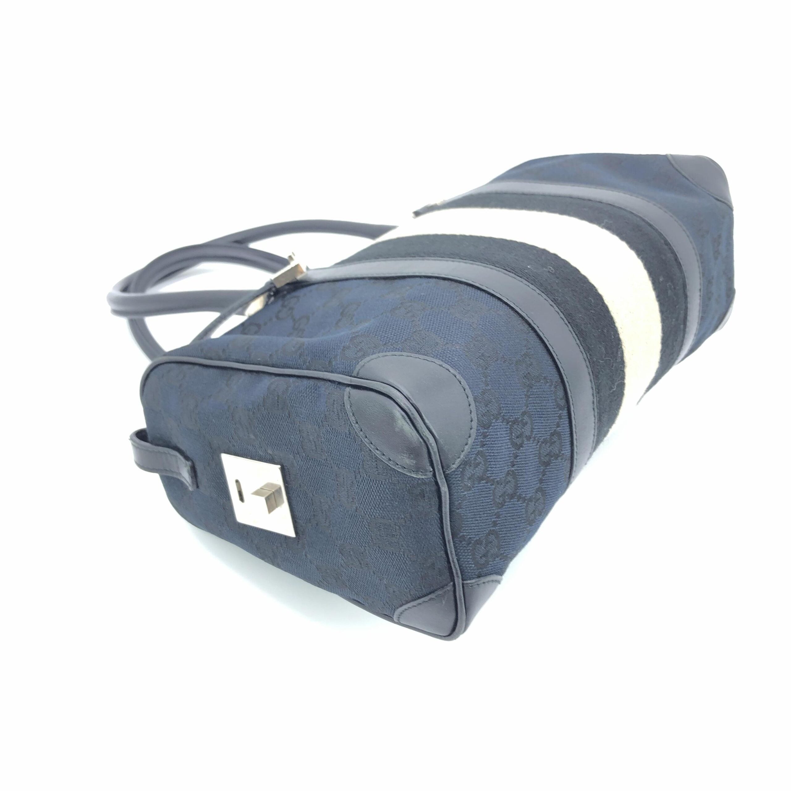 Gucci GG Canvas Web Stripe Boston Bag