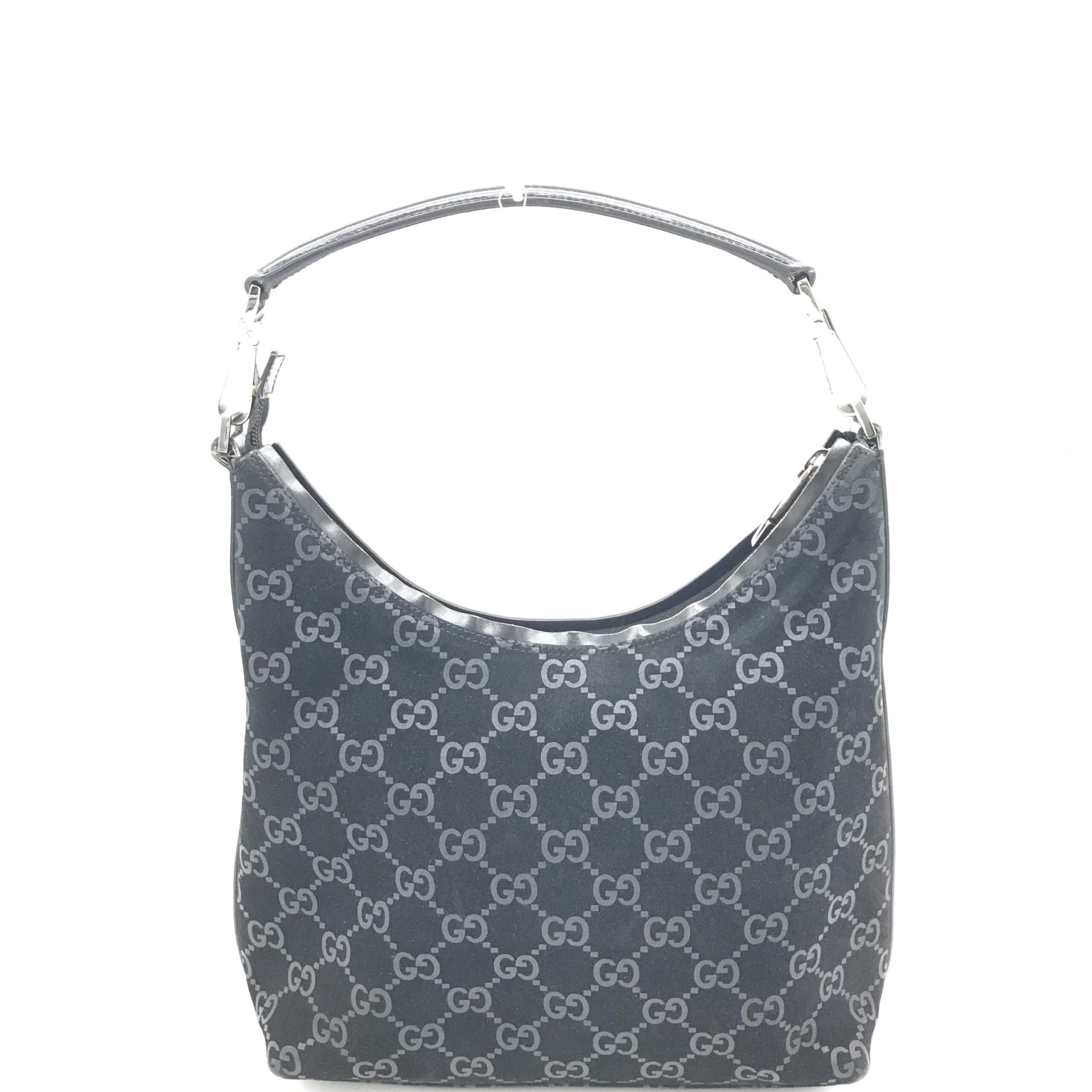 Gucci GG Monogram Suede Hobo Bag