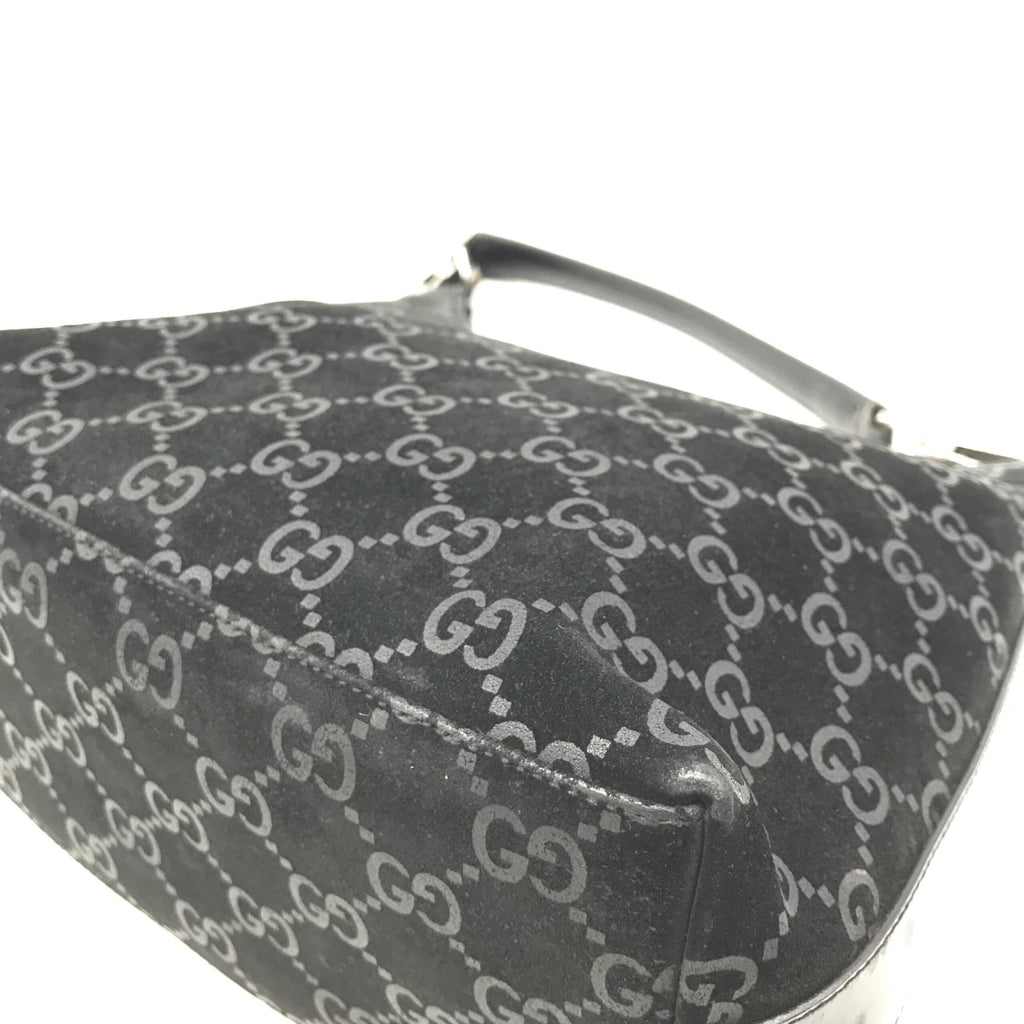 Gucci GG Monogram Suede Hobo Bag