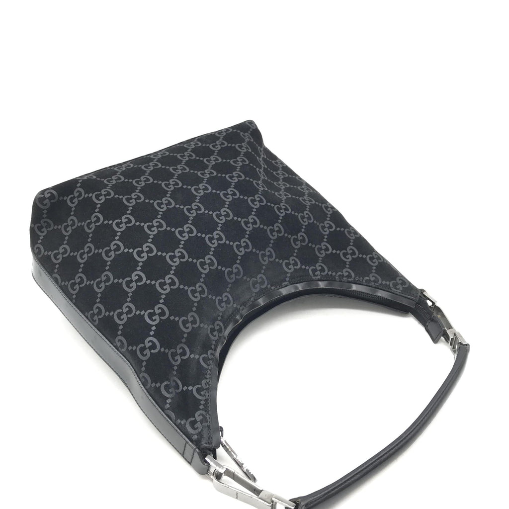 Gucci GG Monogram Suede Hobo Bag