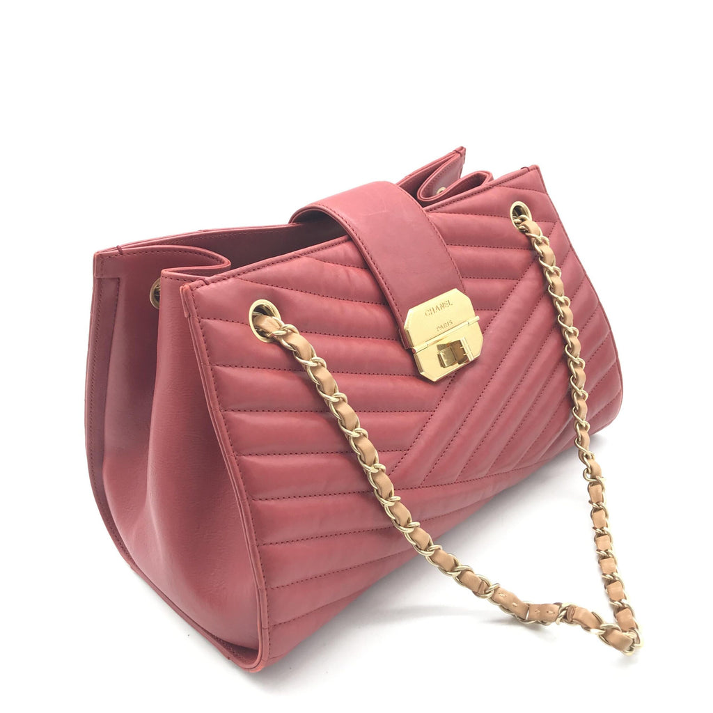 Chanel Chevron Chain Tote