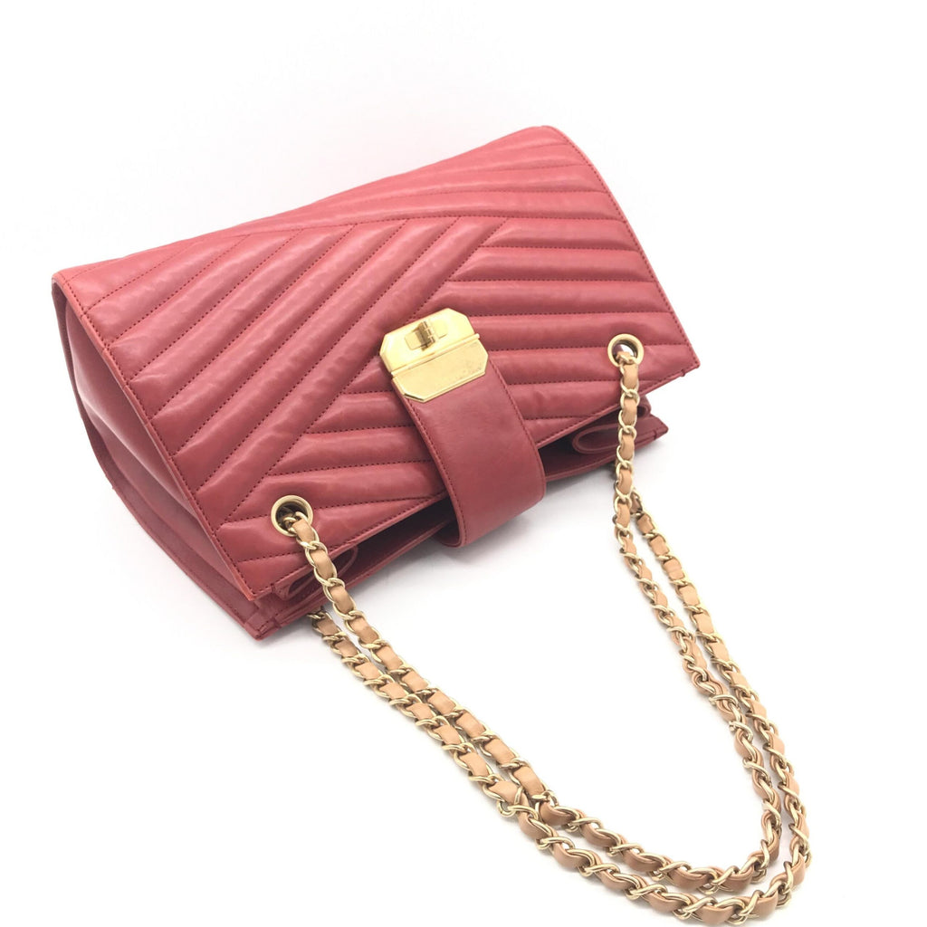 Chanel Chevron Chain Tote