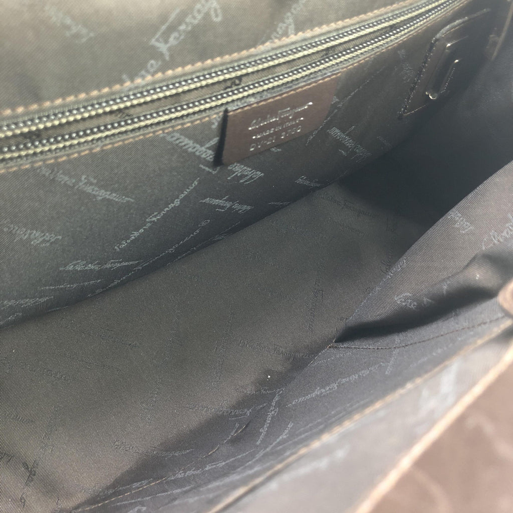 Salvatore Ferragamo Croc Embossed Top Handle Handbag