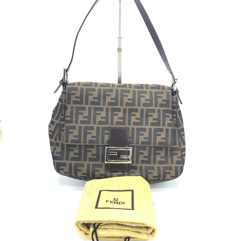 Fendi Zucca-Print Mamma Baguette Handbag