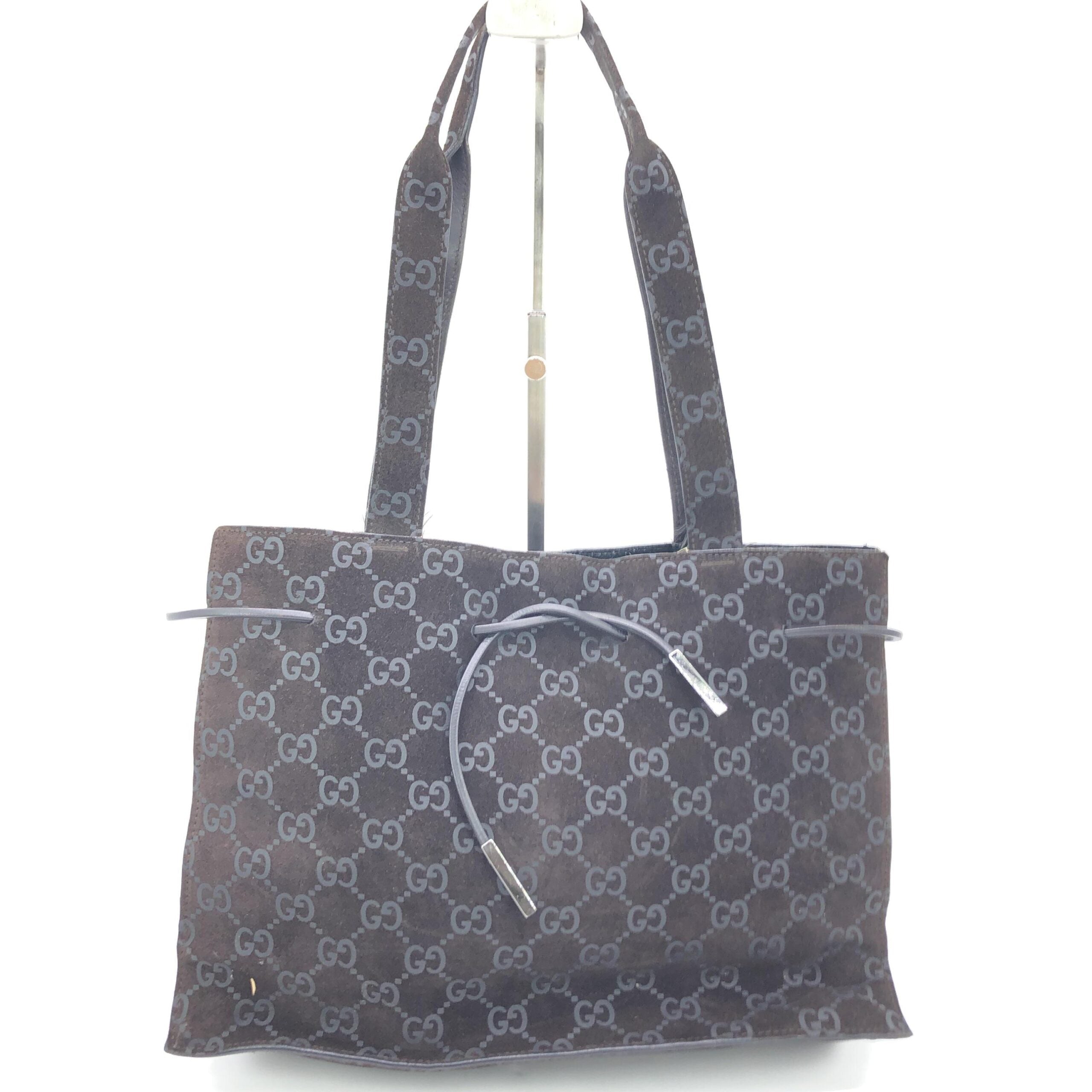 Gucci GG Suede Drawstring Tote Bag