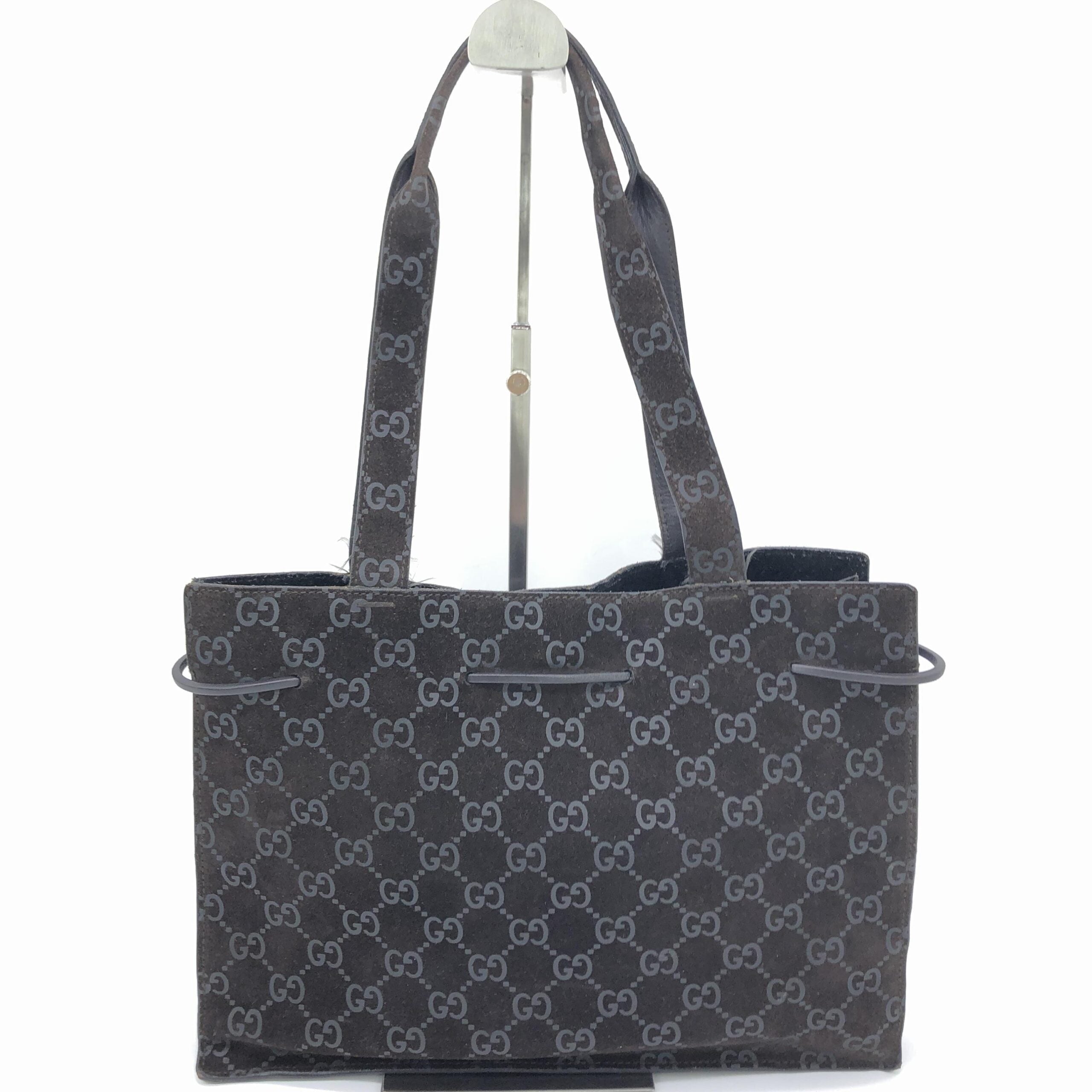 Gucci GG Suede Drawstring Tote Bag