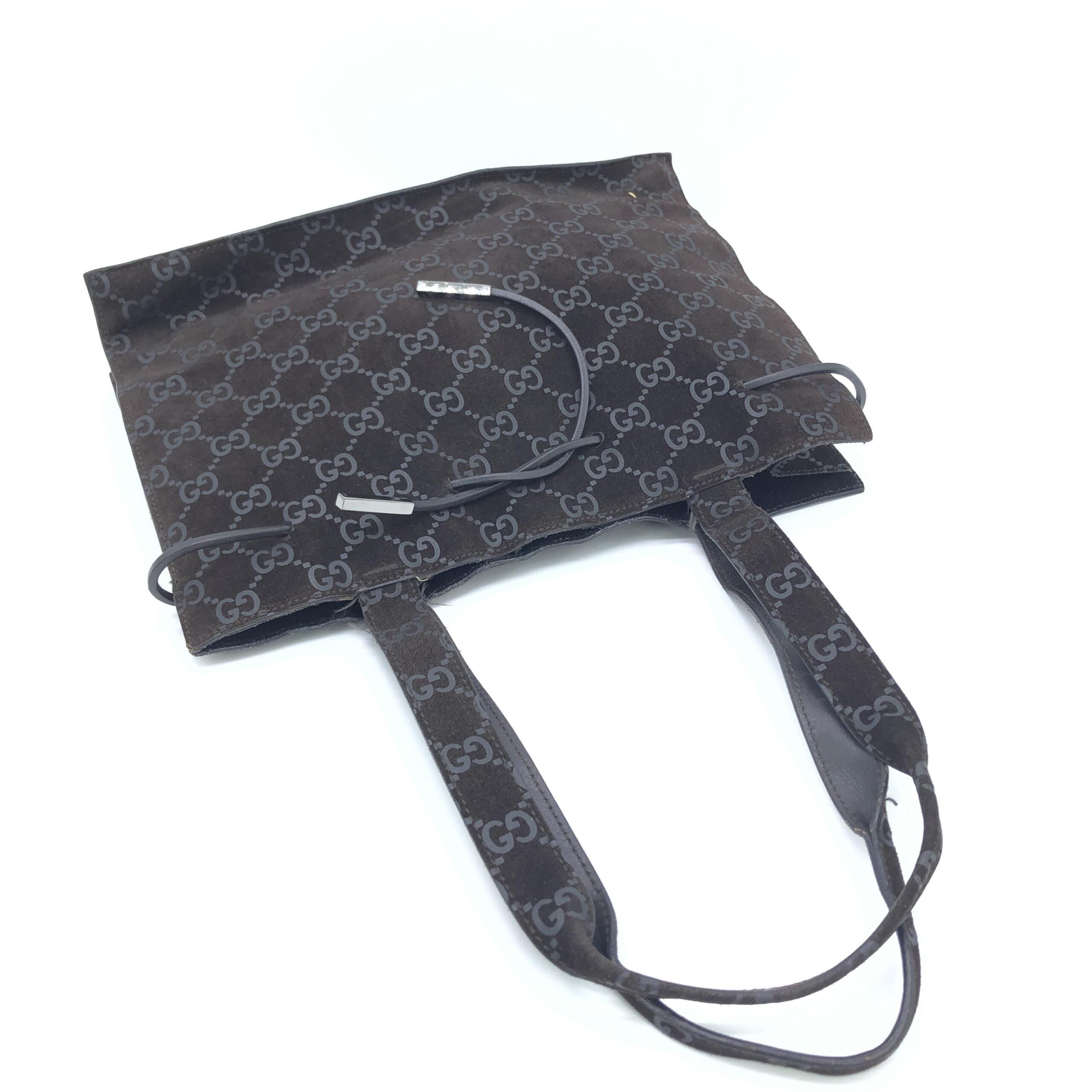 Gucci GG Suede Drawstring Tote Bag