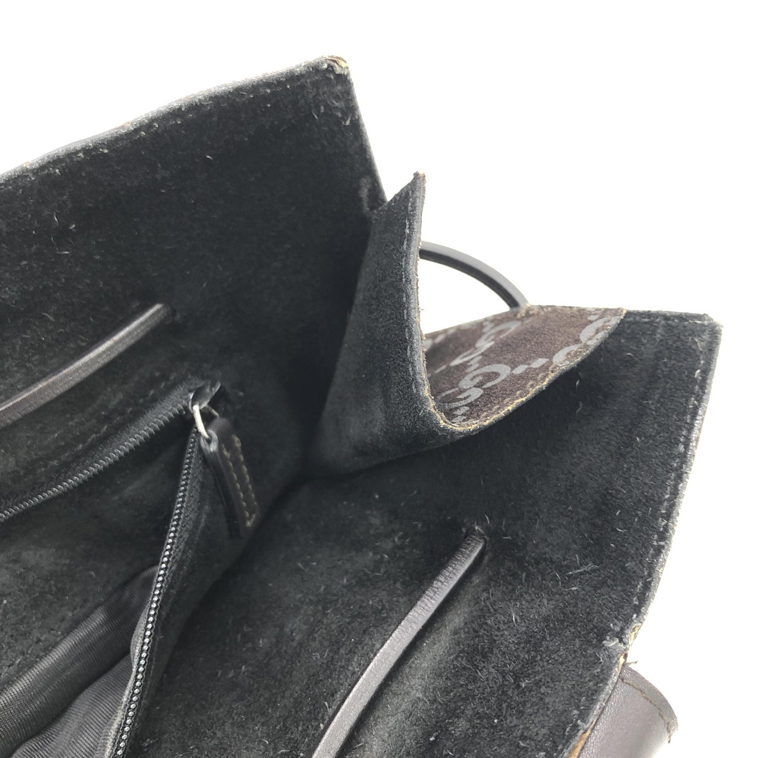 Gucci GG Suede Drawstring Tote Bag