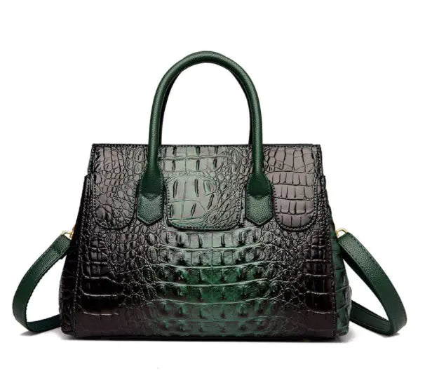 Chic Crocodile Embossed Handbag