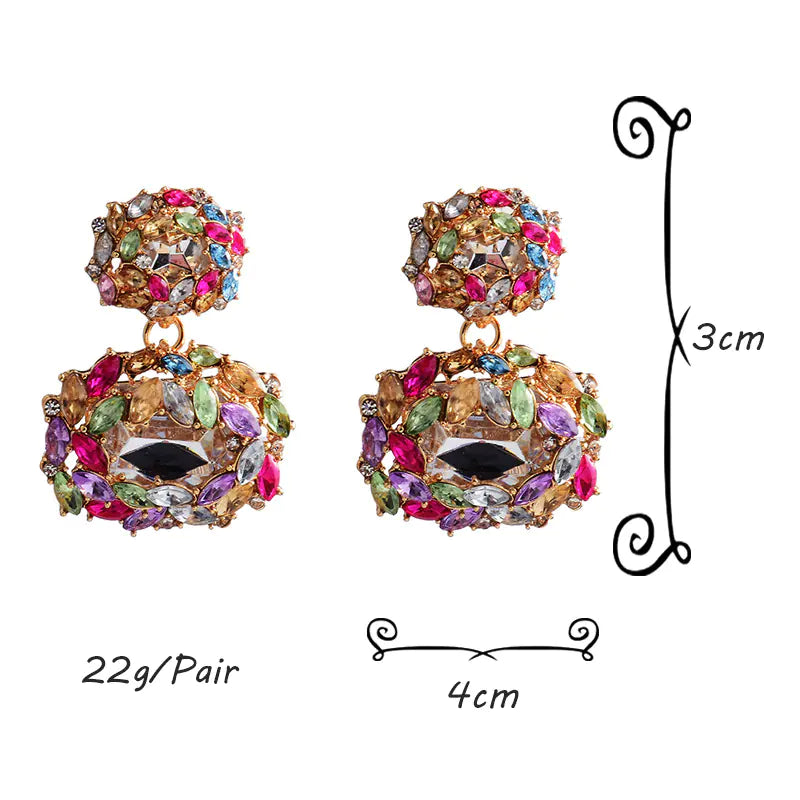 Fashionable Colorful Oval Earrings for Cross-Border Trade