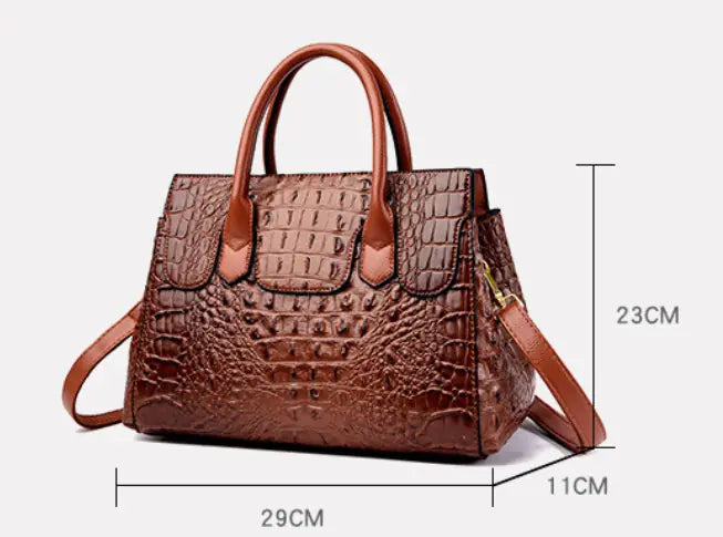 Chic Crocodile Embossed Handbag